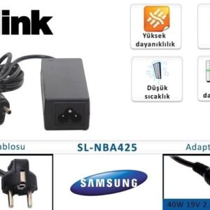 S-link SL-NBA425 40W 19V 2.1A 3.0*1.1 Samsung Notebook Standart Adaptör