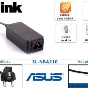 S-link SL-NBA210 45W 19V 2.37A 3.0mm/1.1mm Asus Ultrabook Standart Adaptör