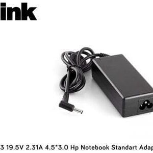 S-link SL-NBA53 Hp Notebook Adaptör 19.5V 2.31A 4.5*3.0 Mavi İğneli Uçlu